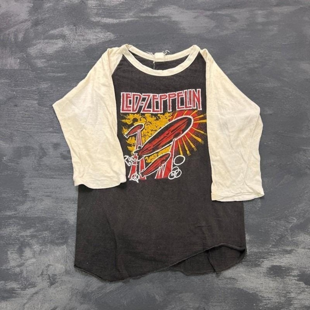 Vintage Led Zeppelin Shirt Mens Small Black‎ 1970s